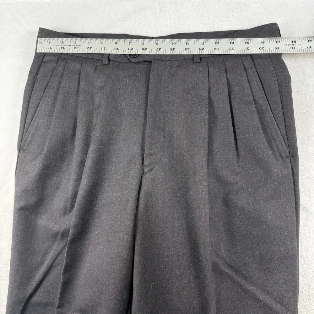 Vtg Vito Rufolo TESSE Super 100s Suit 42L 34x32 Charcoal Double Breasted Peak